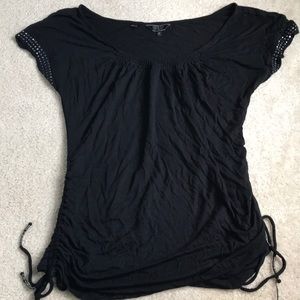 Black short sleeve top